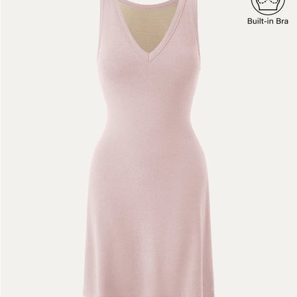 OGL Pink Sleeveless V-Neck Sheath Mini Dress - Picture 2 of 3